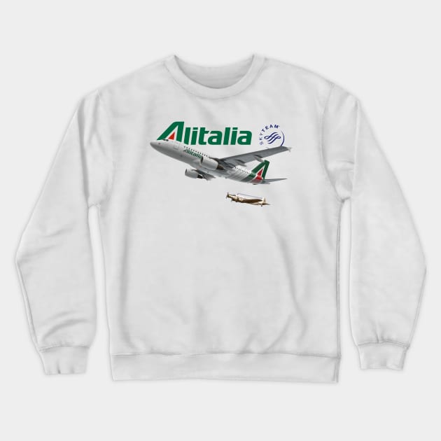 A319 Alitalia Crewneck Sweatshirt by Caravele